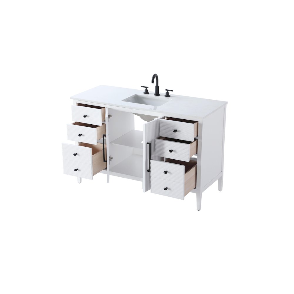 54 inch Single Bathroom Vanity in White