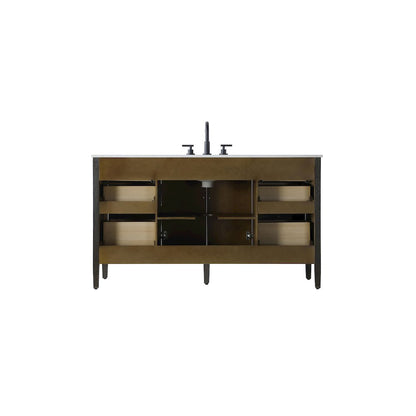 60 inch Single Bathroom Vanity inChocolate Oak