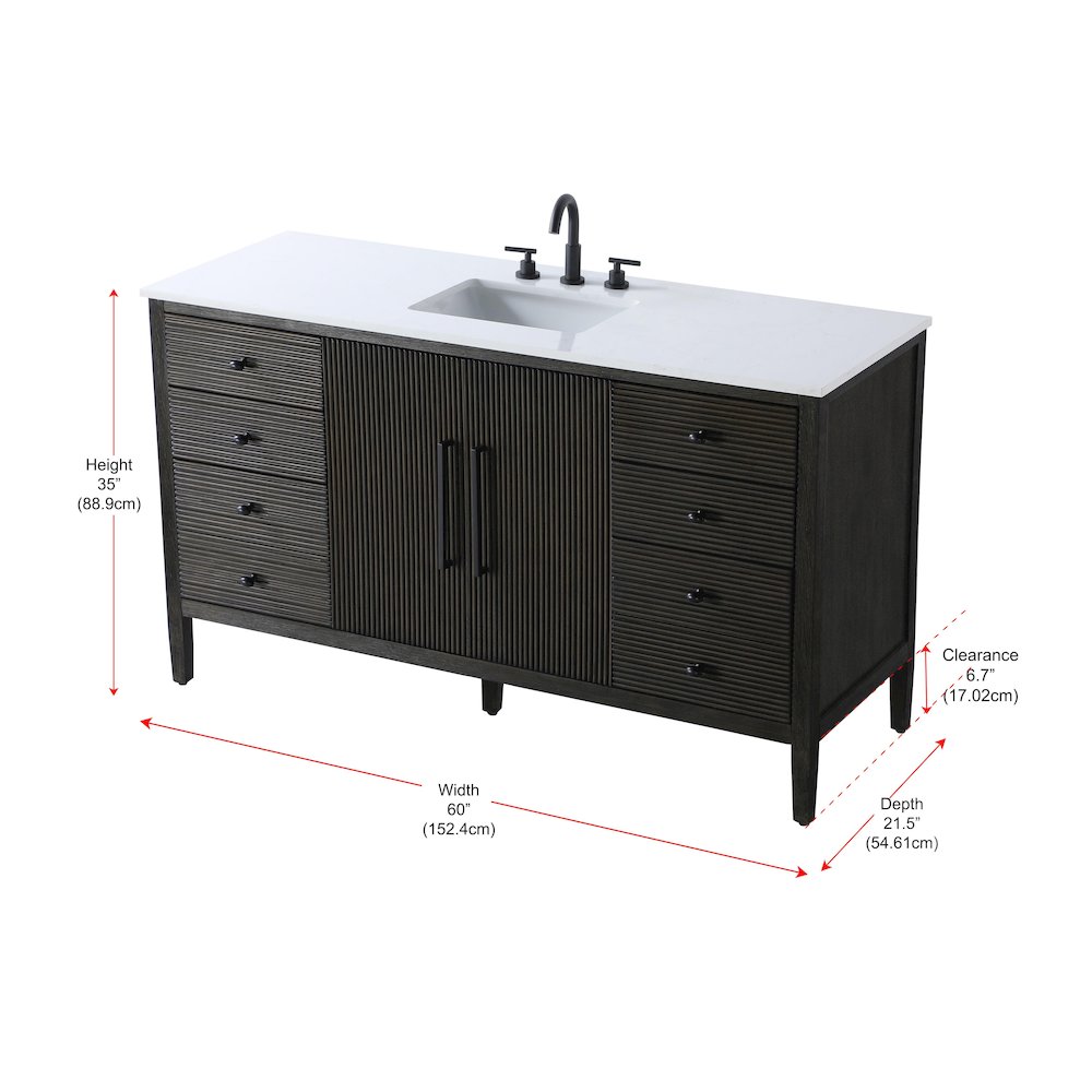 60 inch Single Bathroom Vanity inChocolate Oak