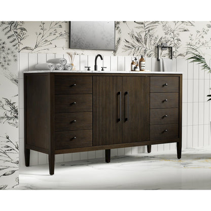 60 inch Single Bathroom Vanity inChocolate Oak