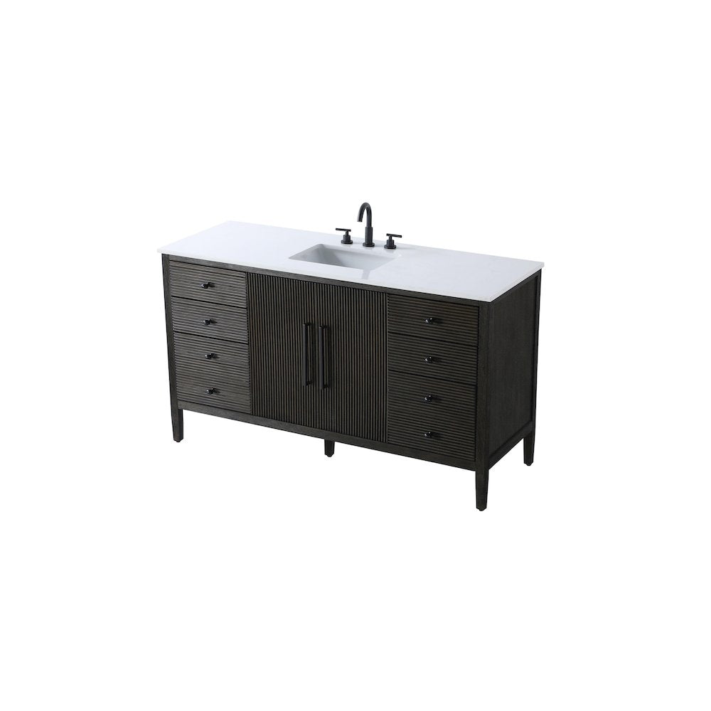 60 inch Single Bathroom Vanity inChocolate Oak