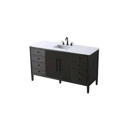 60 inch Single Bathroom Vanity inChocolate Oak
