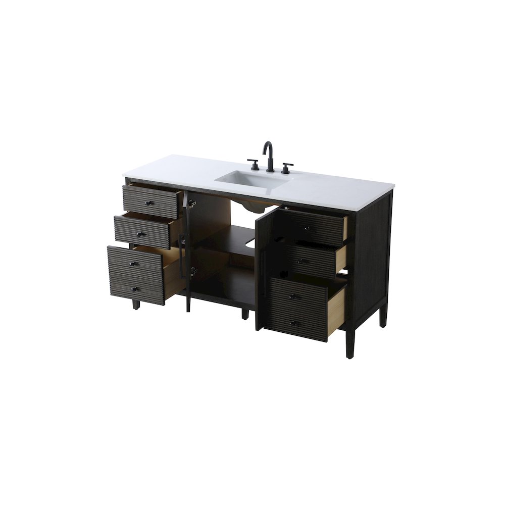 60 inch Single Bathroom Vanity inChocolate Oak
