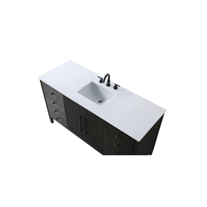 60 inch Single Bathroom Vanity inChocolate Oak