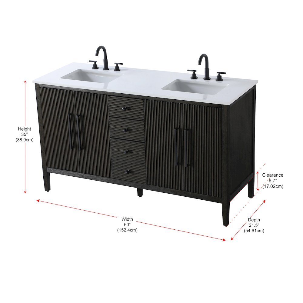 60 inch Double Bathroom Vanity inChocolate Oak