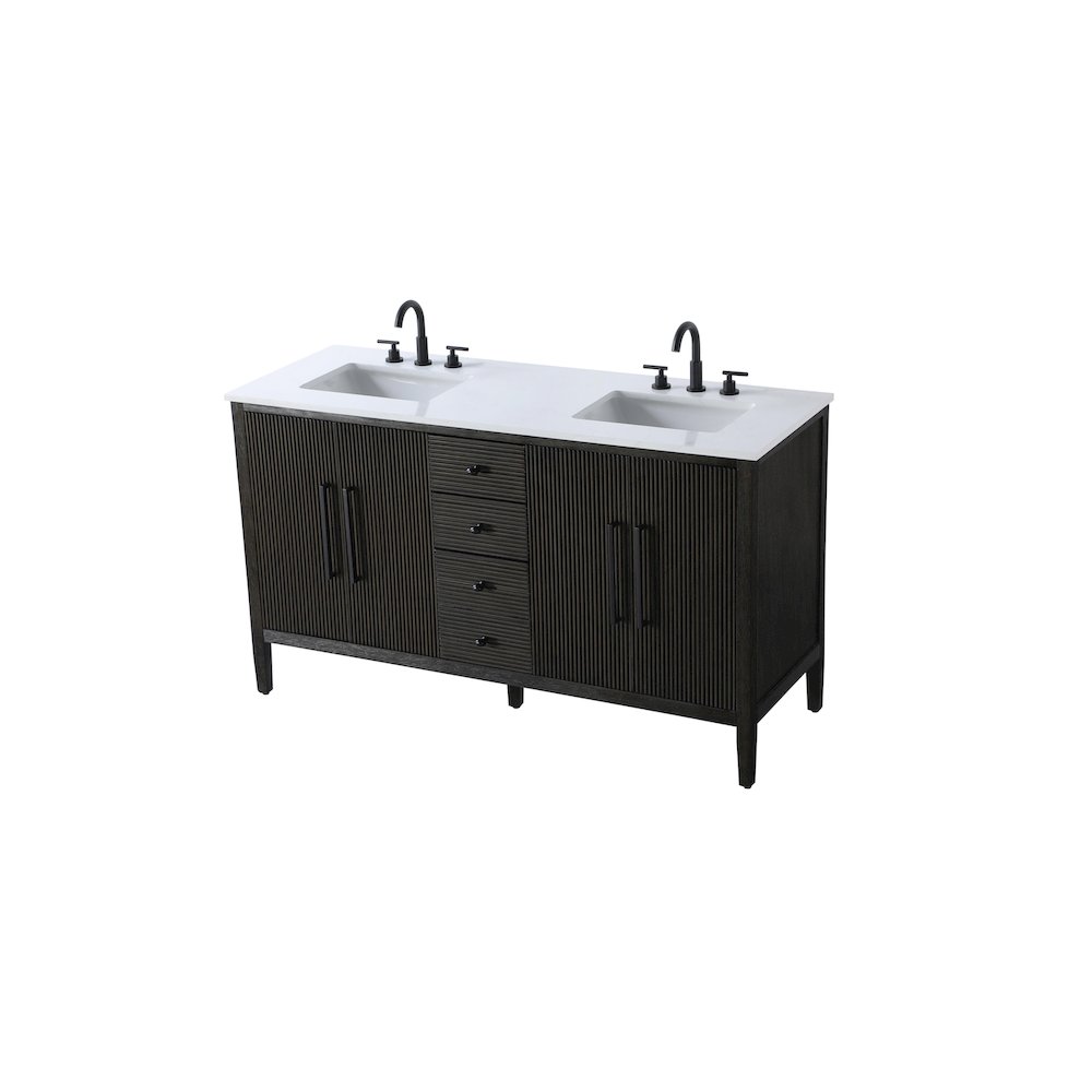 60 inch Double Bathroom Vanity inChocolate Oak