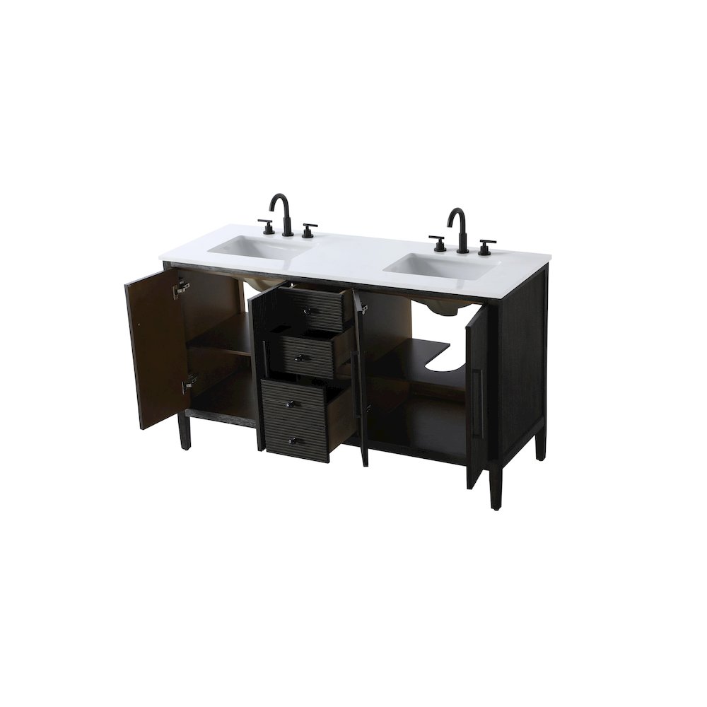 60 inch Double Bathroom Vanity inChocolate Oak