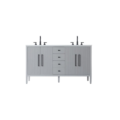 60 inch Double Bathroom Vanity in Grey