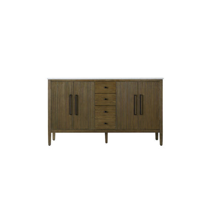 60 inch Double Bathroom Vanity in Hazel Oak