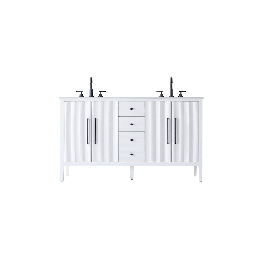 60 inch Double Bathroom Vanity in White