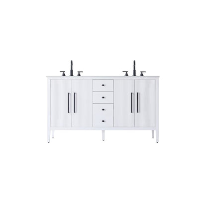 60 inch Double Bathroom Vanity in White