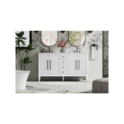 60 inch Double Bathroom Vanity in White