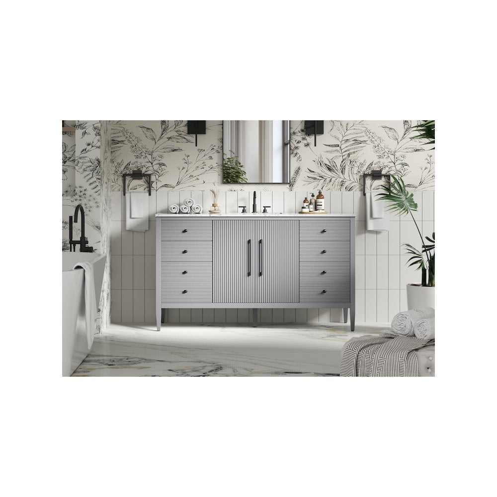 60 inch Single Bathroom Vanity in Grey