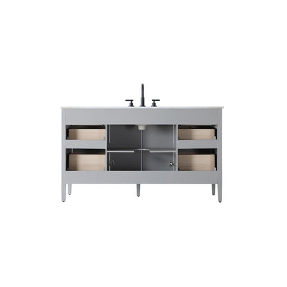 60 inch Single Bathroom Vanity in Grey