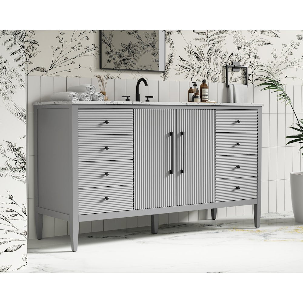 60 inch Single Bathroom Vanity in Grey