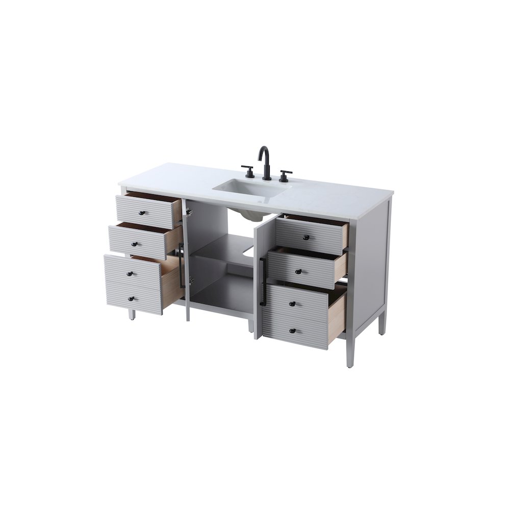 60 inch Single Bathroom Vanity in Grey