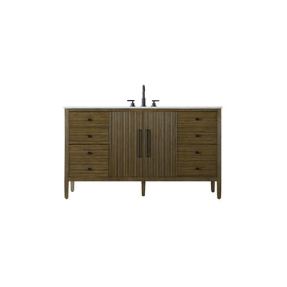 60 inch Single Bathroom Vanity in Hazel Oak