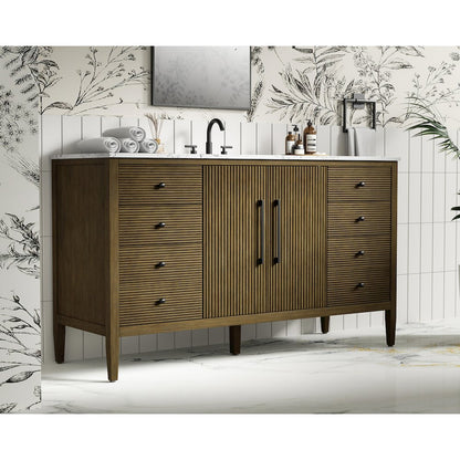 60 inch Single Bathroom Vanity in Hazel Oak