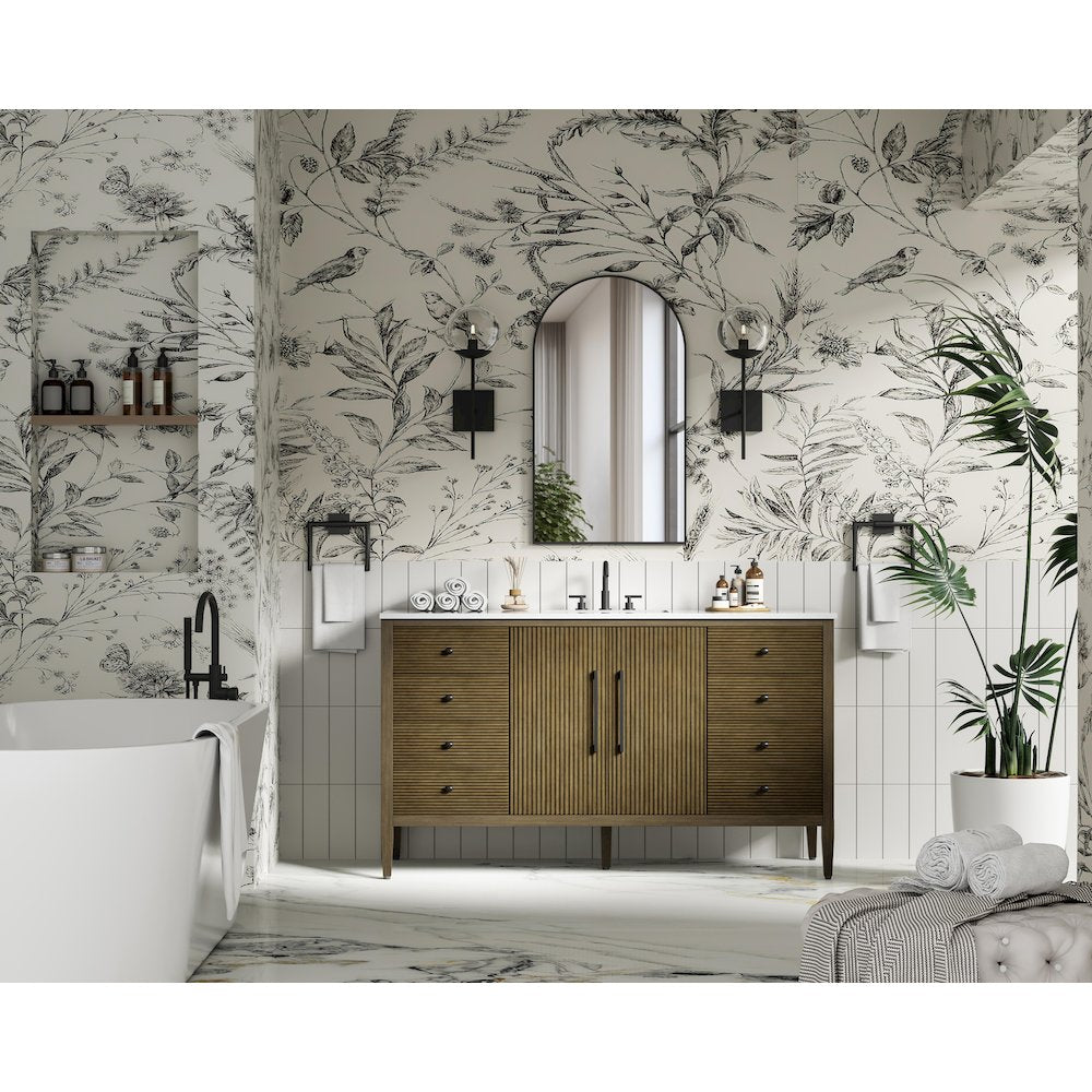 60 inch Single Bathroom Vanity in Hazel Oak