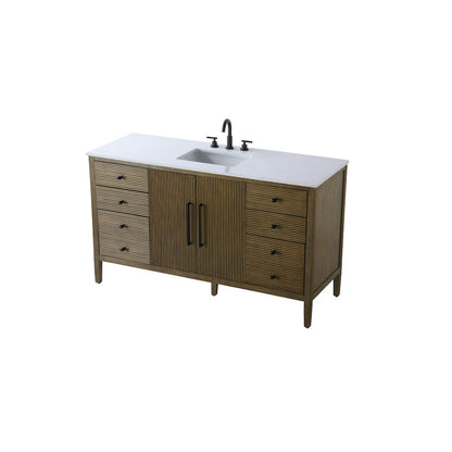 60 inch Single Bathroom Vanity in Hazel Oak
