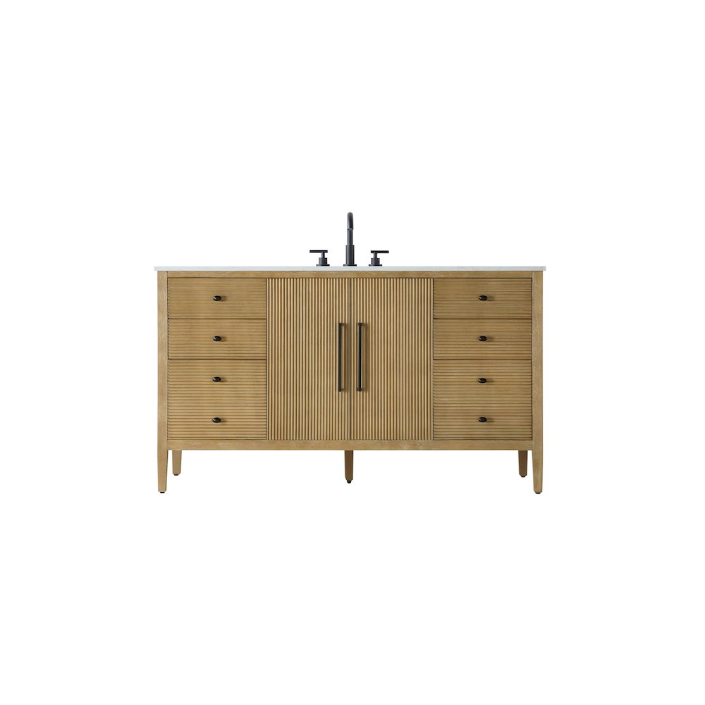60 inch Single Bathroom Vanity in Linen Oak