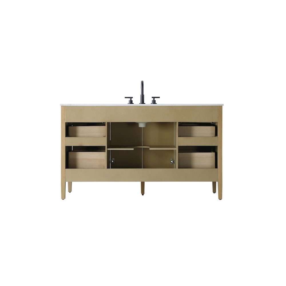 60 inch Single Bathroom Vanity in Linen Oak