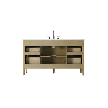 60 inch Single Bathroom Vanity in Linen Oak