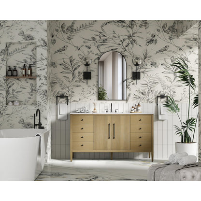 60 inch Single Bathroom Vanity in Linen Oak