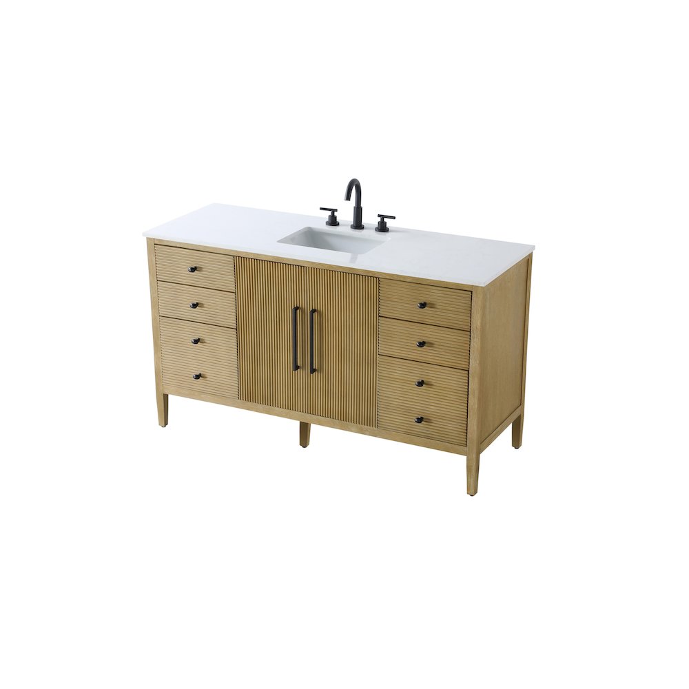 60 inch Single Bathroom Vanity in Linen Oak