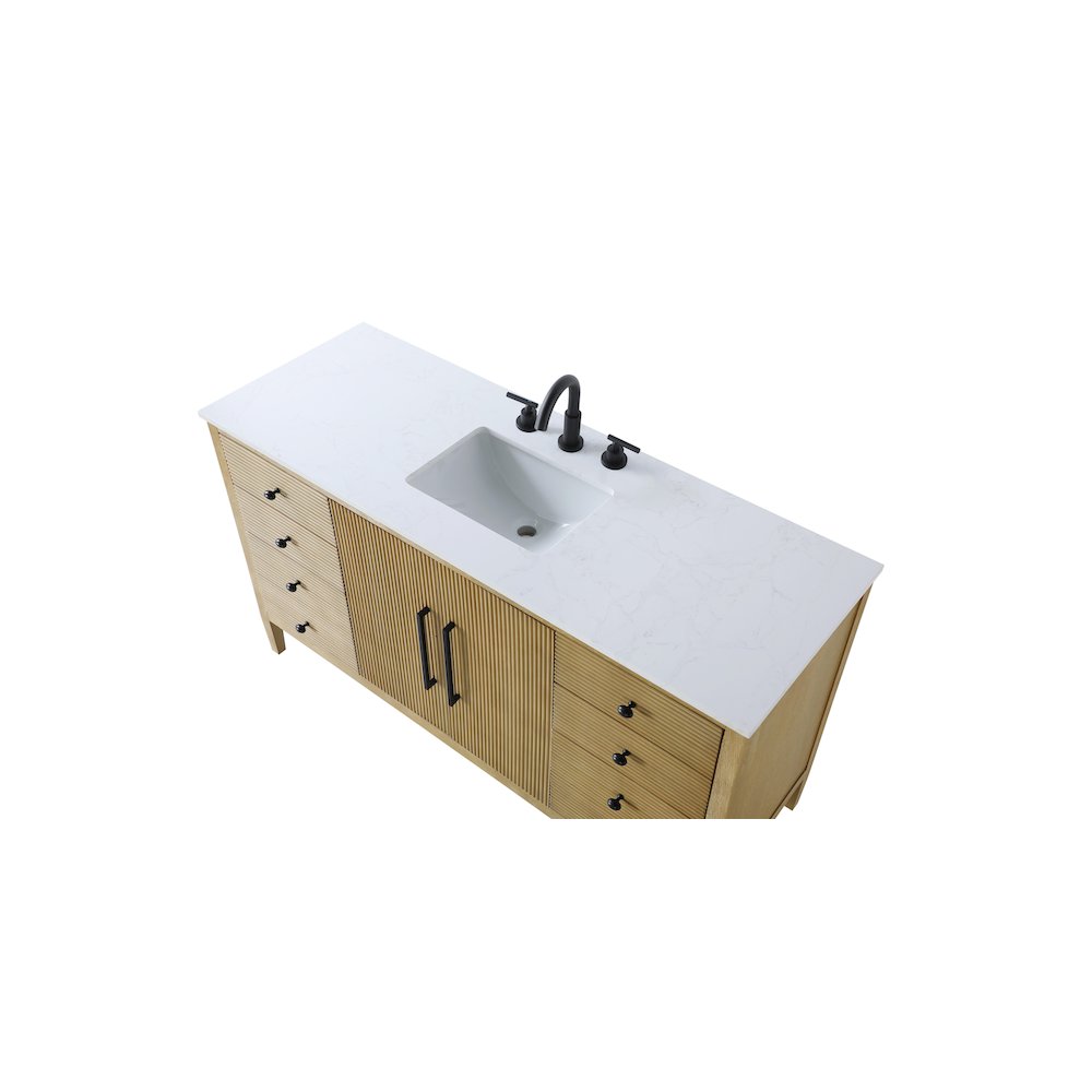 60 inch Single Bathroom Vanity in Linen Oak
