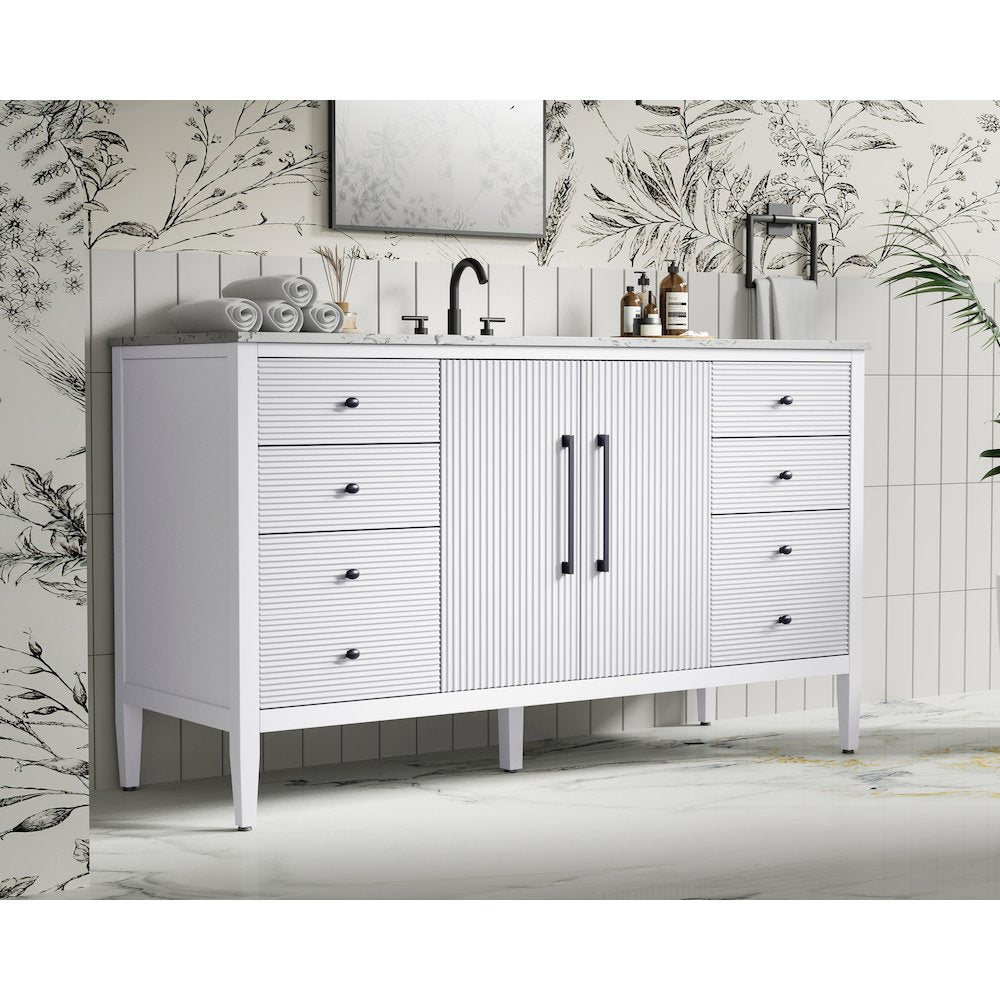 60 inch Single Bathroom Vanity in White