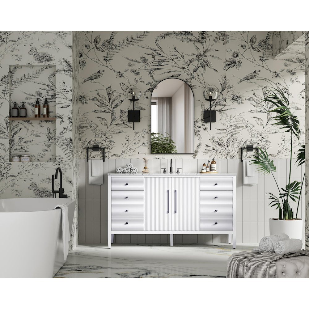60 inch Single Bathroom Vanity in White
