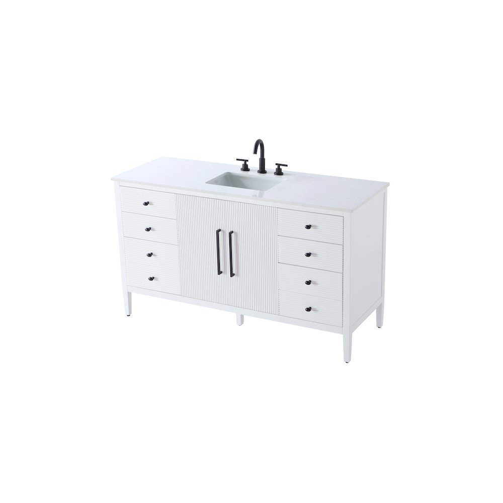 60 inch Single Bathroom Vanity in White