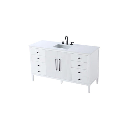 60 inch Single Bathroom Vanity in White