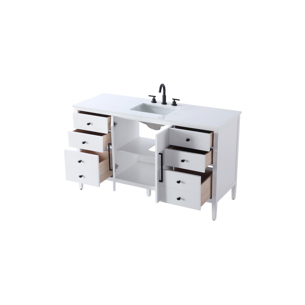60 inch Single Bathroom Vanity in White