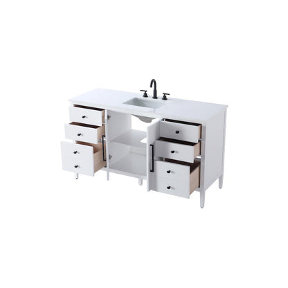 60 inch Single Bathroom Vanity in White