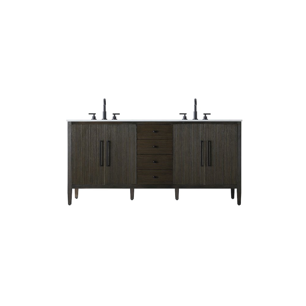 72 inch Double Bathroom Vanity inChocolate Oak