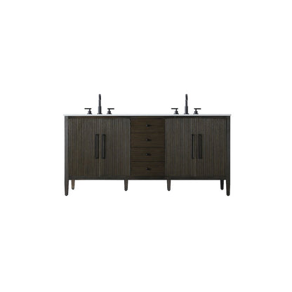 72 inch Double Bathroom Vanity inChocolate Oak