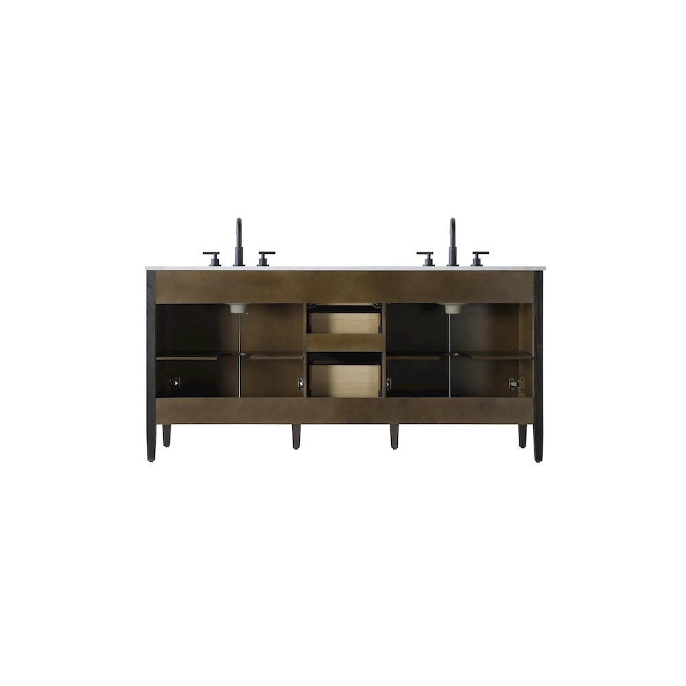 72 inch Double Bathroom Vanity inChocolate Oak