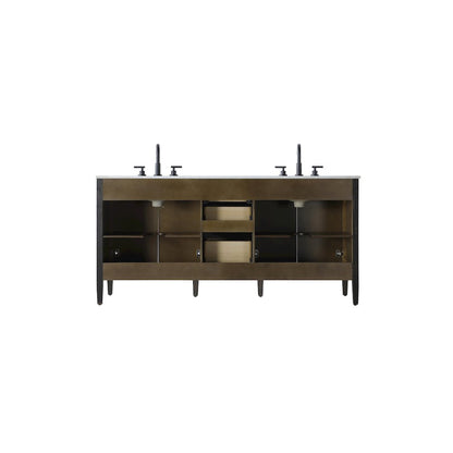 72 inch Double Bathroom Vanity inChocolate Oak