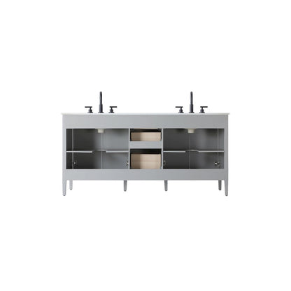 72 inch Double Bathroom Vanity in Grey