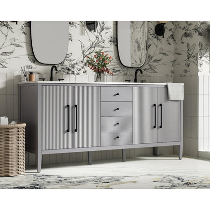72 inch Double Bathroom Vanity in Grey