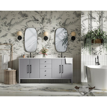 72 inch Double Bathroom Vanity in Grey
