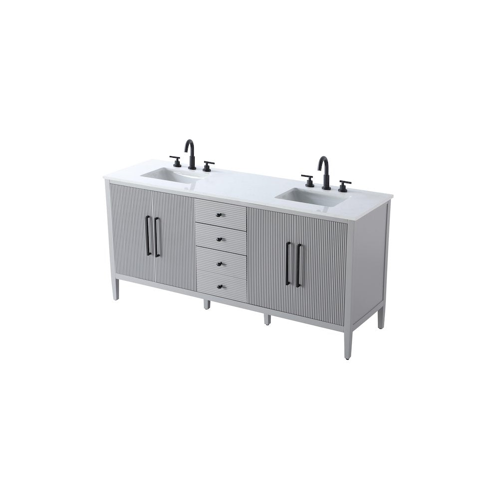 72 inch Double Bathroom Vanity in Grey