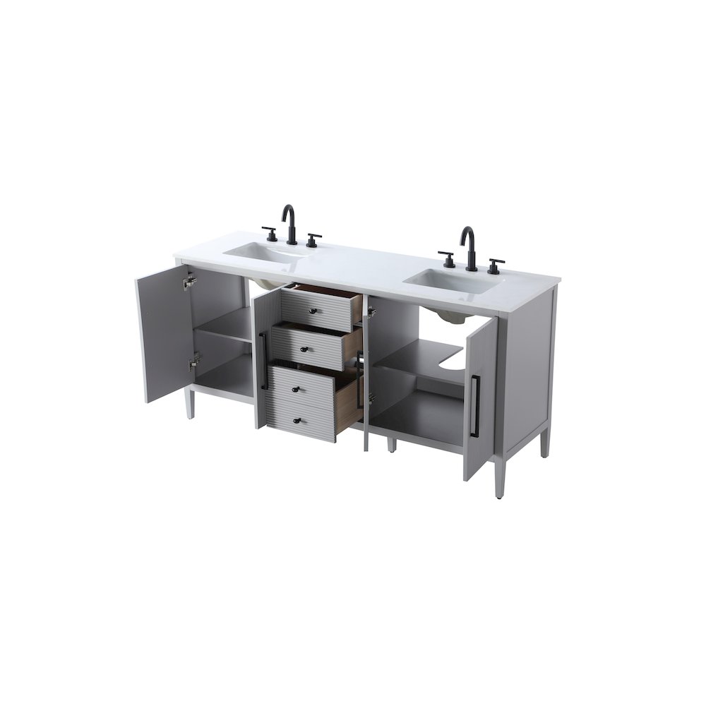 72 inch Double Bathroom Vanity in Grey