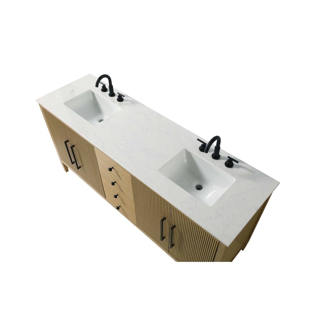 72  inch Double Bathroom Vanity in Linen Oak