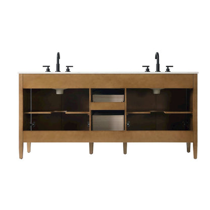 72  inch Double Bathroom Vanity in Linen Oak