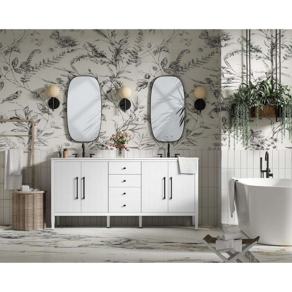 72 inch Double Bathroom Vanity in White