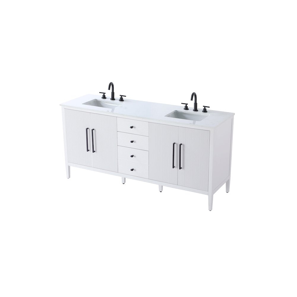 72 inch Double Bathroom Vanity in White