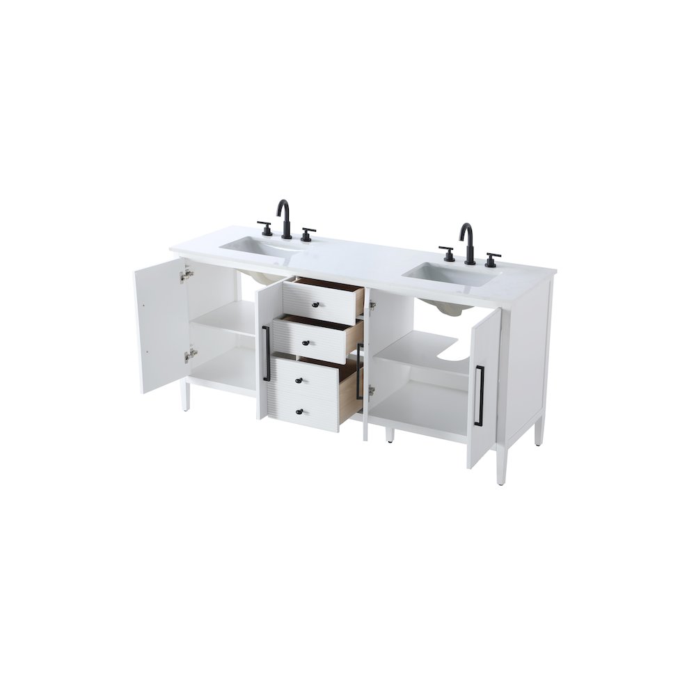 72 inch Double Bathroom Vanity in White